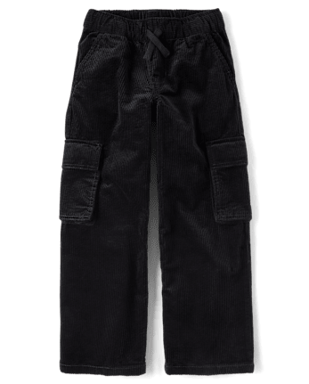 Kids Corduroy Wide Leg Cargo Pants