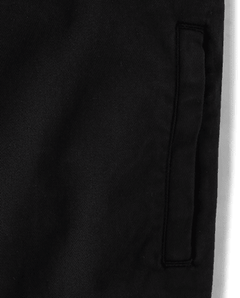 Boys Stretch Roll Cuff Pull On Chino Pants