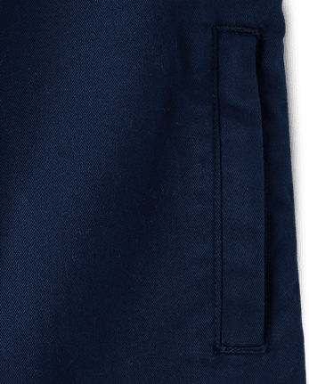 Boys Stretch Roll Cuff Pull On Chino Pants