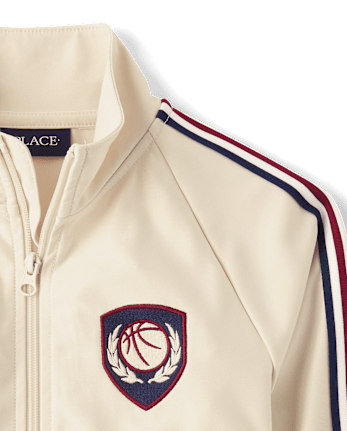 Veste de survêtement zippée à écusson brodé pour garçon