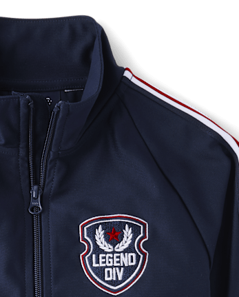 Veste de survêtement zippée à écusson brodé pour garçon