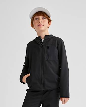 Boys Cozy Tech Zip Up Hoodie
