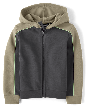 Boys Colorblock Scuba Zip Up Hoodie