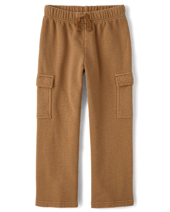 Kids Garment Dyed Premium Fleece Loose Cargo Pants