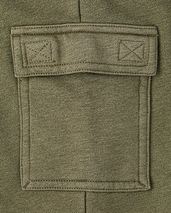 Kids Garment Dyed Premium Fleece Loose Cargo Pants