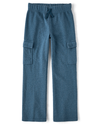 Kids Garment Dyed Premium Fleece Loose Cargo Pants