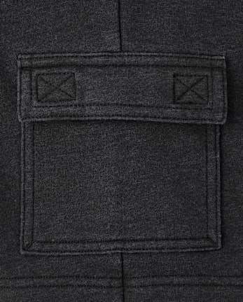 Kids Garment Dyed Premium Fleece Cargo Shorts