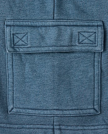 Kids Garment Dyed Premium Fleece Cargo Shorts