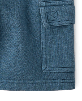 Kids Garment Dyed Premium Fleece Cargo Shorts