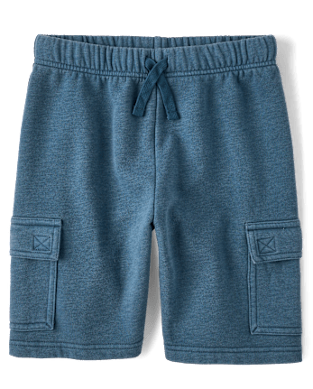 Kids Garment Dyed Premium Fleece Cargo Shorts