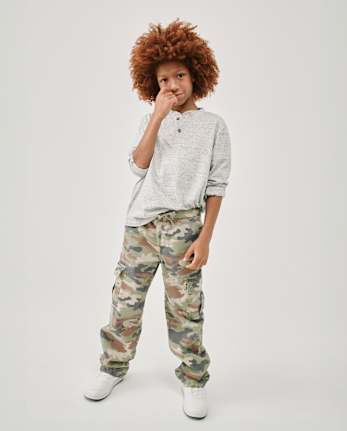 Kids Wide Leg Pull On Cargo Pants