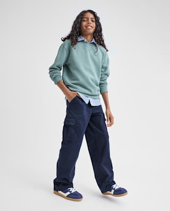 Kids Wide Leg Pull On Cargo Pants