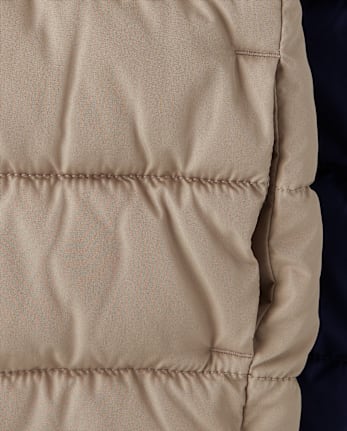 Boys Colorblock Hooded Puffer Jacket
