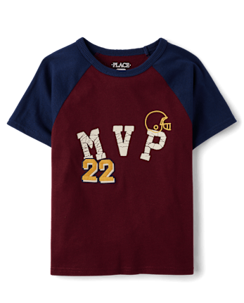 Boys Embroidered Graphic Raglan Top