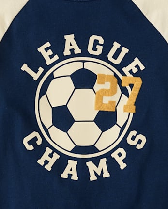 Boys Embroidered Graphic Raglan Top