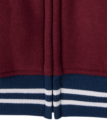 Boys Varsity Patch Premium Fleece Sherpa Lined Zip Up Hoodie