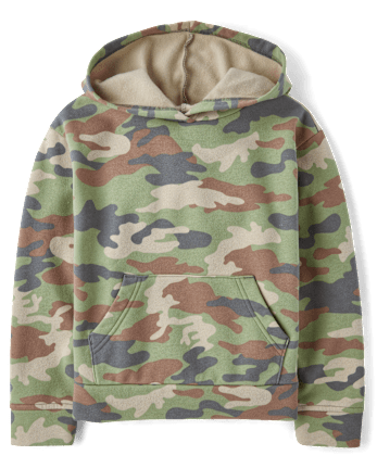 Kids Camo Premium Fleece Hoodie