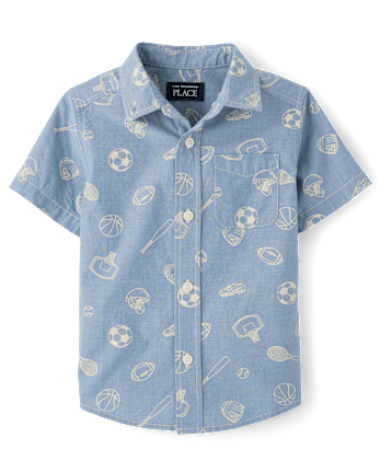 Baby And Toddler Boys Sports Poplin Button Up Shirt