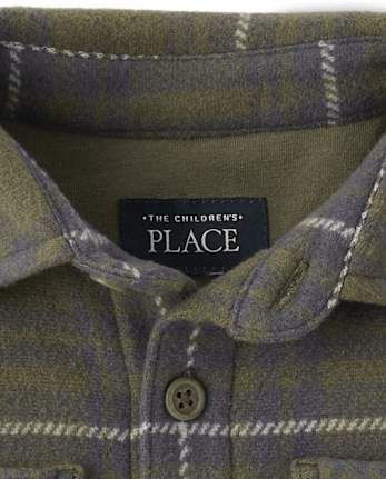 Chemise boutonnée en tricot confortable et luxueuse à carreaux pour bébé et tout-petit