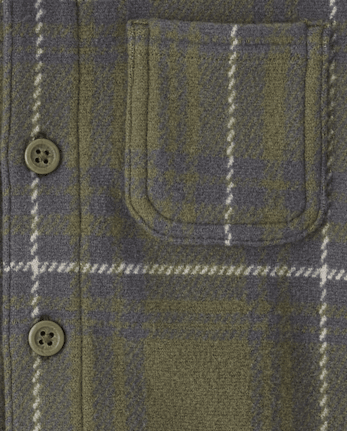 Chemise boutonnée en tricot confortable et luxueuse à carreaux pour bébé et tout-petit