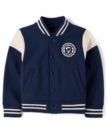 Toddler Varsity Patch Premium Fleece Bomber Jacket
