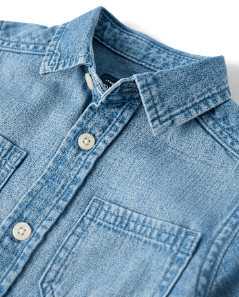 Baby And Toddler Chambray Utility Button Up Shirt