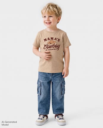 Baby And Toddler Boys Baggy Cargo Jeans - CANYON WASH