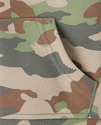 Baby And Toddler Camo Premium Fleece Sherpa Lined Zip Up Hoodies