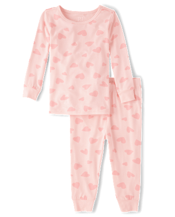 Baby And Toddler Girls Heart Pajamas