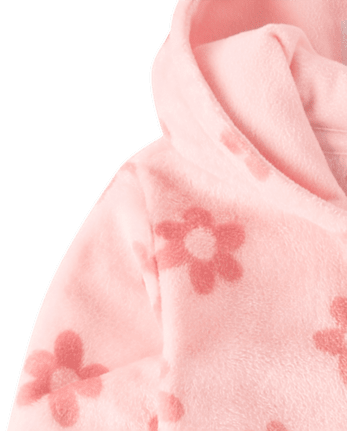 Girls Floral One Piece Pajamas - Cozy Fleece