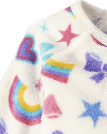 Baby And Toddler Girls Doodle Footed One Piece Pajamas - Cozy Fleece