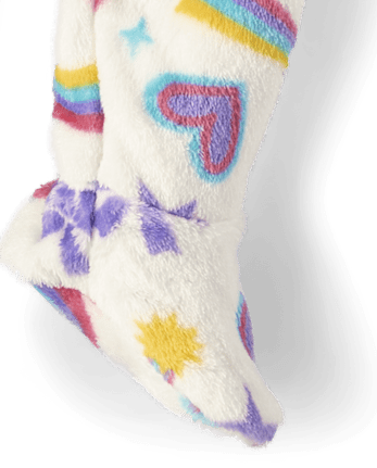 Baby And Toddler Girls Doodle Footed One Piece Pajamas - Cozy Fleece