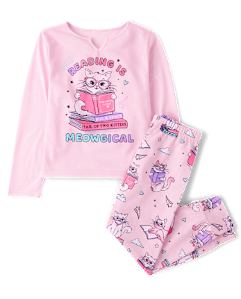 Girls Cat Reading Pajamas