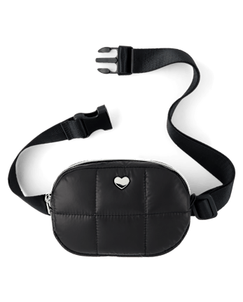 Girls Quilted Heart Belt Bag