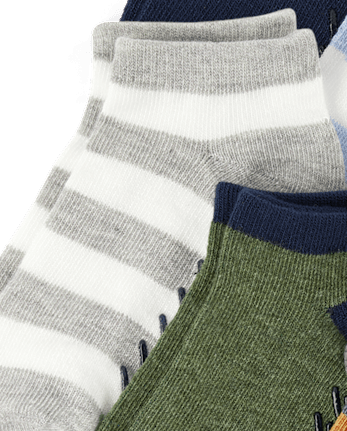 Toddler Boys Striped Ankle Socks 10-Pack