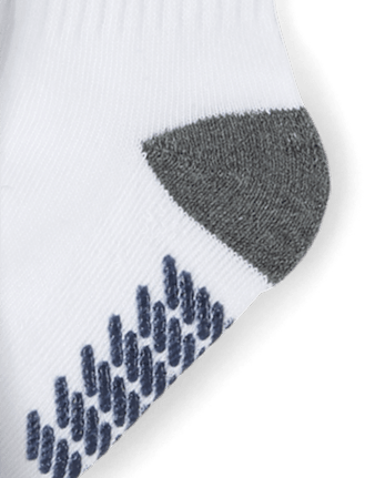 Boys Striped Cushioned Crew Socks 10-Pack