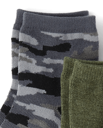Lot de 6 paires de chaussettes mi-mollet camouflage pour garçon