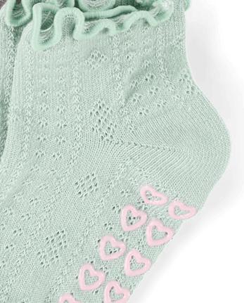 Girls Ruffle Pointelle Midi Socks 6-Pack