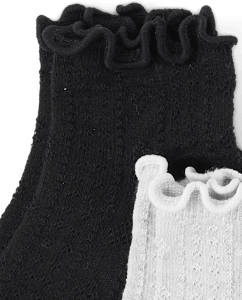 Girls Ruffle Pointelle Midi Socks 6-Pack