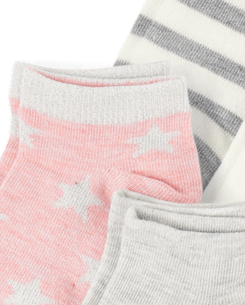Lot de 10 paires de chaussettes courtes à étoiles pour filles
