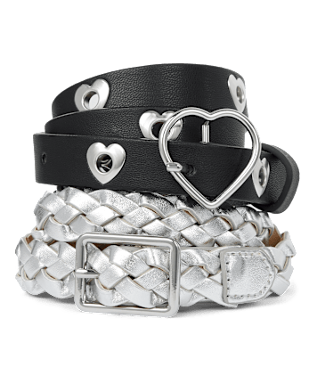 Girls Heart Belt 2-Pack