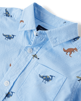 Baby And Toddler Boys Dino Button Up Shirt