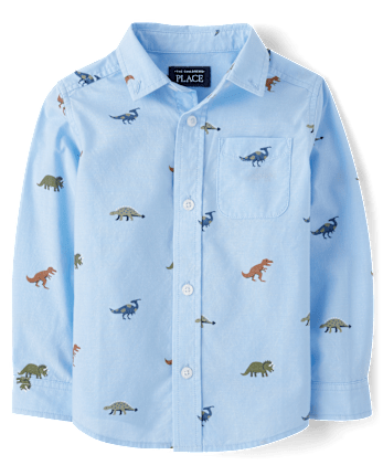 Baby And Toddler Boys Dino Button Up Shirt