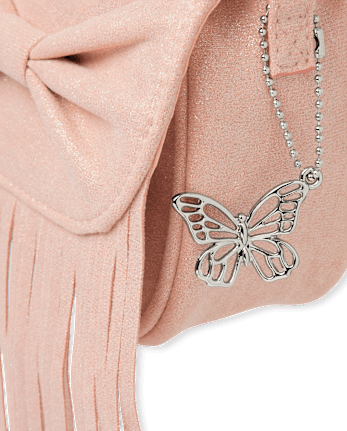 Girls Shimmer Bow Fringe Bag