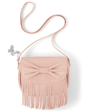 Girls Shimmer Bow Fringe Bag