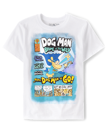 Boys Dog Man Comic Graphic Tee