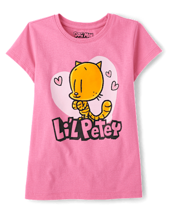 Girls Dog Man Lil Petey Graphic Tee
