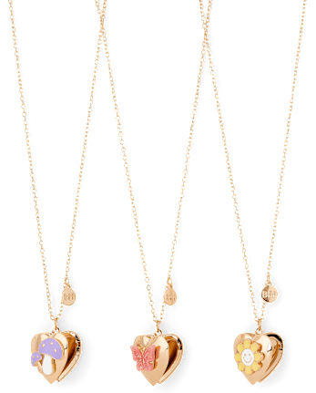 Girls Butterfly BFF Locket Necklace 3-Pack
