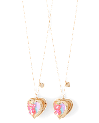 Girls Candy Bear BFF Locket Necklace 2-Pack