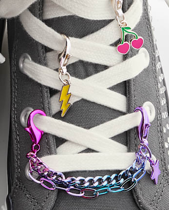 Lot de 5 breloques à lacets en chaîne pour filles